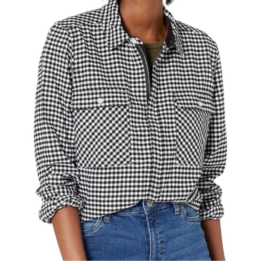J Crew Mercantile Half Zip Pullover Flannel S